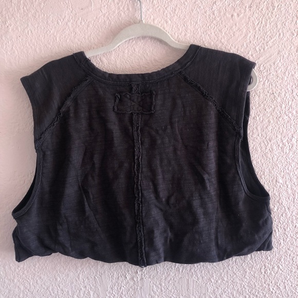 Free People | NWT Cropped Black Muscle Tank - Picture 4 of 6